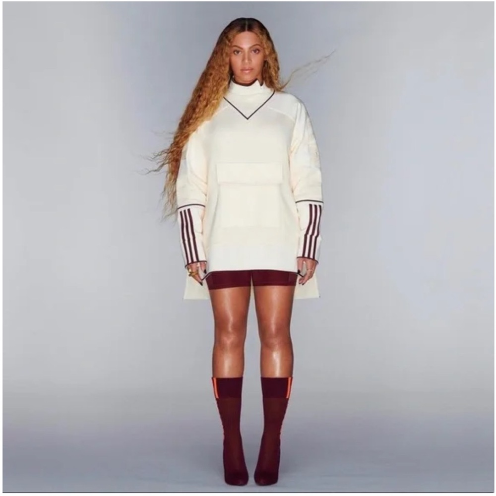 ADIDAS x IVY PARK BEYONCÉ Original Pullover Sweatshirt Ecru Tint Maroon - Picture 2 of 12